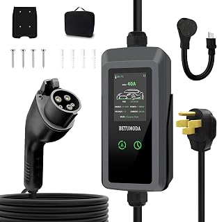 Level 2 EV Charger, 40A 240V 9.6kW, 25 ft Cable, LED